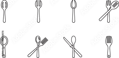 Black and white of various hairbrushes and combs styling tool