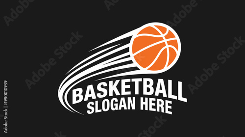Dynamic Basketball Logo Design with Motion Trails.