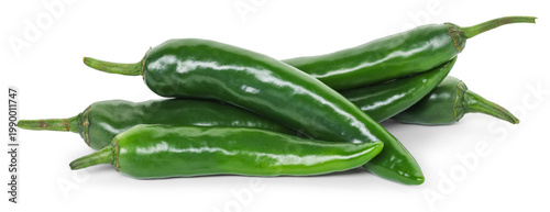 Εκτύπωση καμβά Fresh green chili peppers isolated on white