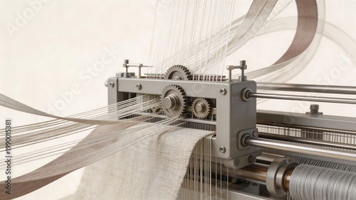 Weaving machine in operation