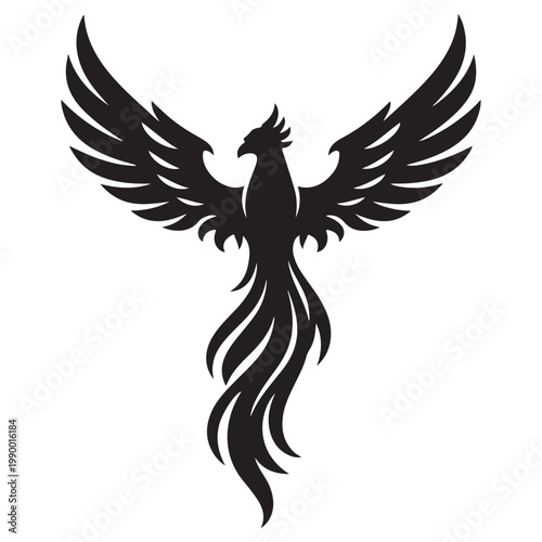 Tribal Phoenix Firebird Symbol Tribal Tattoo Style Illustration