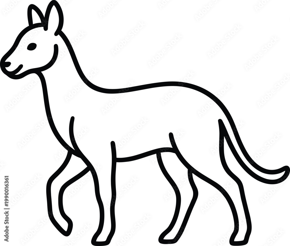 Obraz premium A simple drawing of a kangaroo