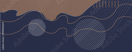 Poster dengan gelombang dinamis. Ilustrasi vektor dengan gaya datar minimal. Latar belakang abstrak.Print