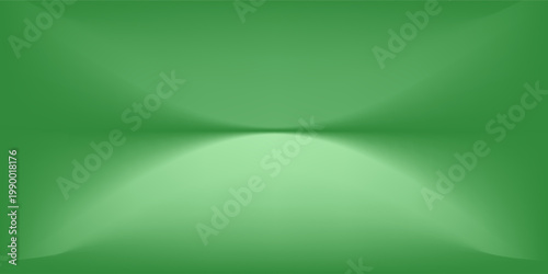 green background abstract with Gradient in empty room studio, green empty room studio gradient used for background, green background studio with shine use for product shooting. vector dynamic room