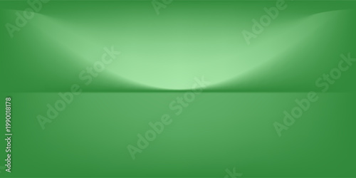green background abstract with Gradient in empty room studio, green empty room studio gradient used for background, green background studio with shine use for product shooting. vector dynamic room