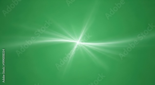 Green background with a bright light shining sunbeam effect