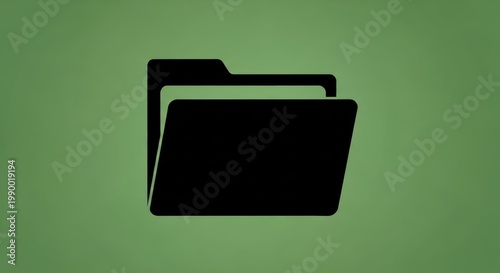 Graphic illustration of two black folders on green background