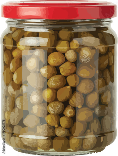 pickled cucumbers in glass jar