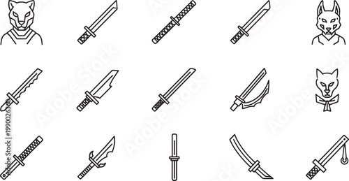 Black and white of various tools and hatchet dagger