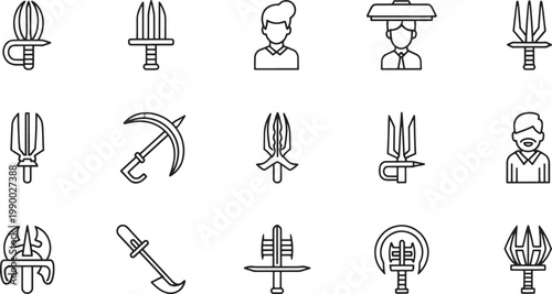 Black and white of various human activities and professions