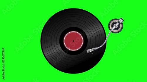 Retro Rhythms: High-Definition Animated Vinyl Record Spinning on Chroma Key Green Screen – A Seamless Loop for Music Production, Nostalgic DJ Visuals, Podcast Intros, and Vintage Audio Storytelling Pr