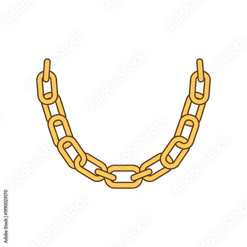A thick golden chain, curved in a U-shape, represents strength and connection.