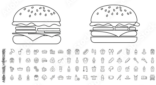 Two Juicy Burgers Side by Side.