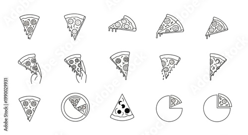 Variety of Pizza Slices and Shapes.
