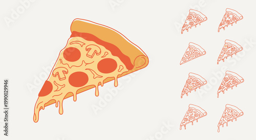 A slice of pepperoni pizza food.