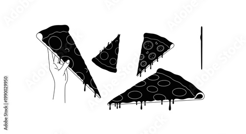 Slices of pepperoni pizza being served.