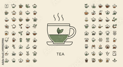 Steaming cup of green tea.