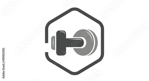 Fitness Gym Dumbbell Hexagon Logo Icon