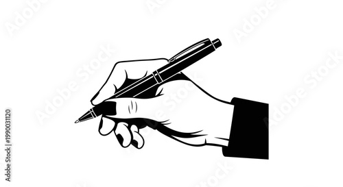 Hand Holding Pen for Writing or Signing Documents