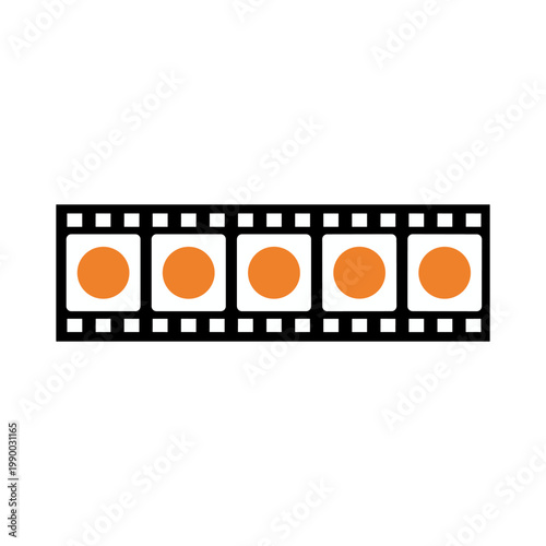 A classic black film strip icon features five frames with bright orange circles and the brand name "TEPPLON."