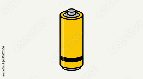 Yellow Battery Icon Illustration Providing Electric Power