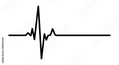 Heartbeat Line ECG Graphic on White Background