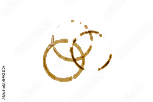 Circular stains isolated on a white background.