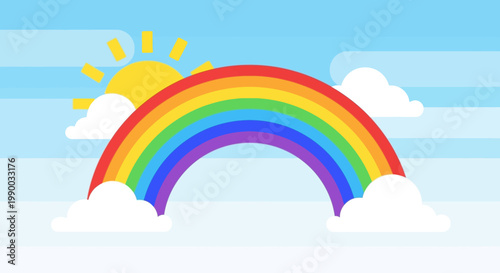 Colorful Rainbow in the Sky.