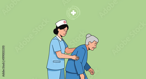 Nurse Helping Senior Citizen Woman.