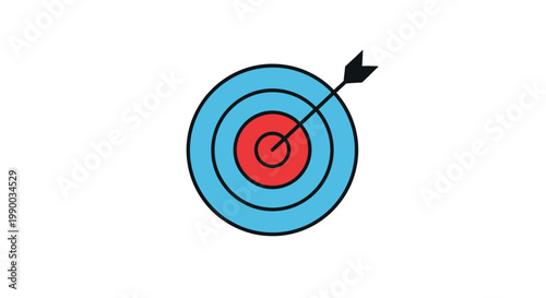 Bullseye Target with Arrow Hitting Center.