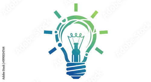 Colorful Light Bulb Icon Illustration.