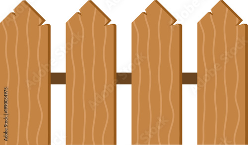 Decorative Wooden Fence Element Illustration