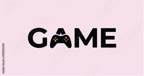 Gaming Controller Logo - Creative GAME Text Design with Gamepad Icon
