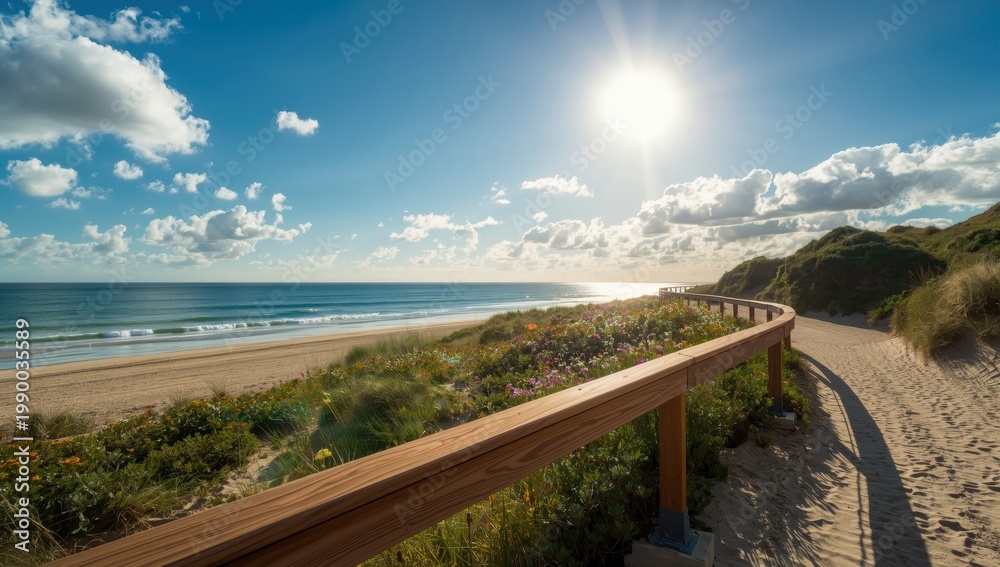 Fototapeta premium A coastal safety railing