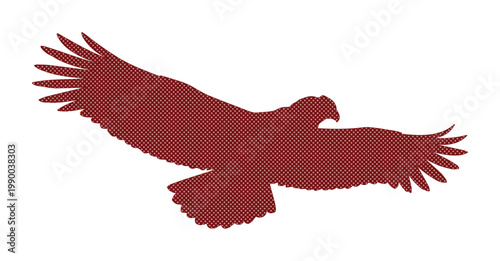 Flying Red Eagle Silhouette Vector Illustration