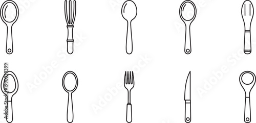 Black and white of various hairbrushes and combs grooming tool