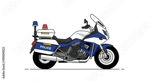 Police Motorcycle Illustration
