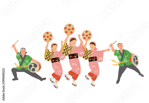 お祭り　花笠パレード