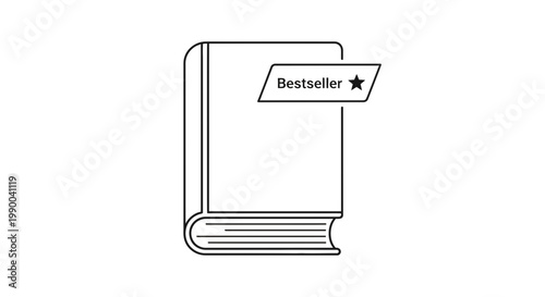 Bestseller Book Icon - Award Winning Novel Concept