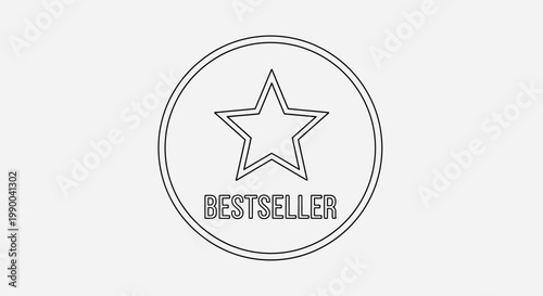 Bestseller Star Badge, Award Seal, Recognition Icon