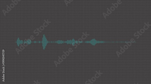 A glowing colorful audio waveform displayed on a black background, representing sound signal, music visualization, or digital frequency activity.