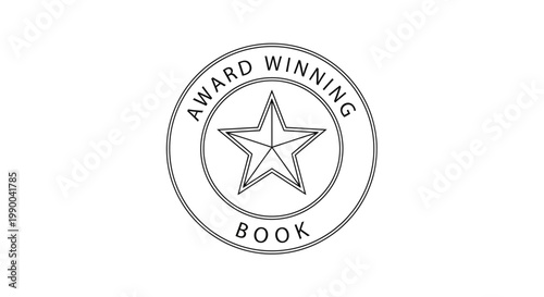 Award Winning Book Stamp - Recognition and Achievement Emblem