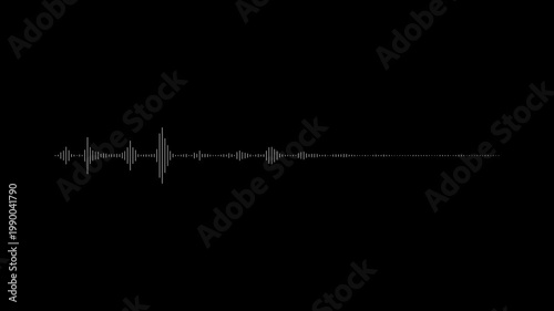 A glowing colorful audio waveform displayed on a black background, representing sound signal, music visualization, or digital frequency activity.