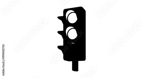 Traffic light silhouette vector illustration for transportation design