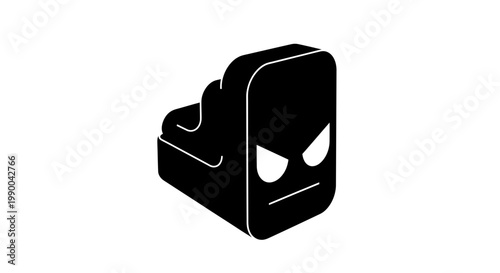 Angry black isometric character mascot illustration