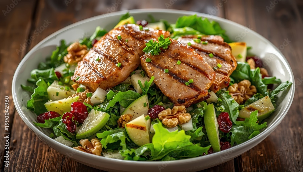 Fototapeta premium Pork Waldorf salad