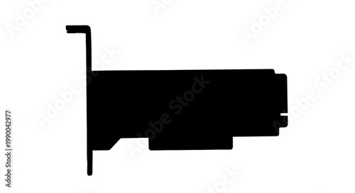 Computer internal hardware expansion card black silhouette