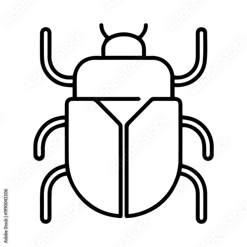 Egyptian scarab beetle icon, outline style