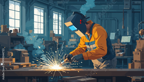 welder working in the factory