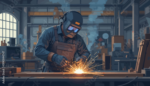 welder working in the factory